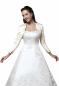 Preview: HBH Brautmoden Brautkleid Bolero Jacke mit 7/8 Ärmeln,Gr.34-Gr.58, weiß u. Ivory